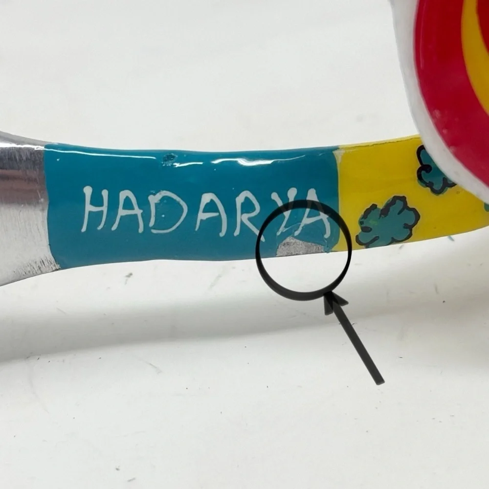 AHUVA Judaica Hand Painted By HADARYA Salad Serving Set Unique Shabbos 12”X4.5”